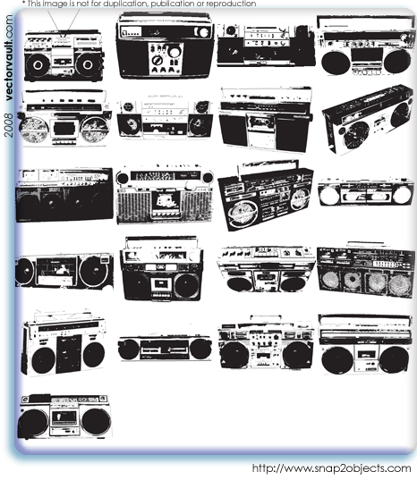 boombox ghetto blaster radio vector file free vector download