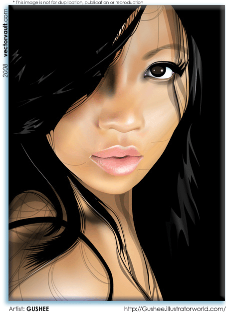 gushee vector female portrait vectorvault