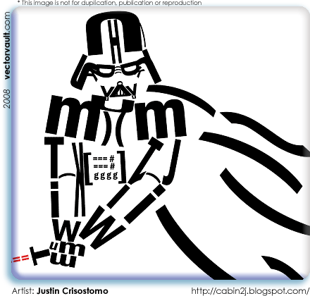 darth vader in typography star wars vectorvault