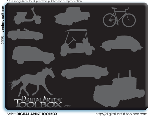 free vector download - transportation silhouettes