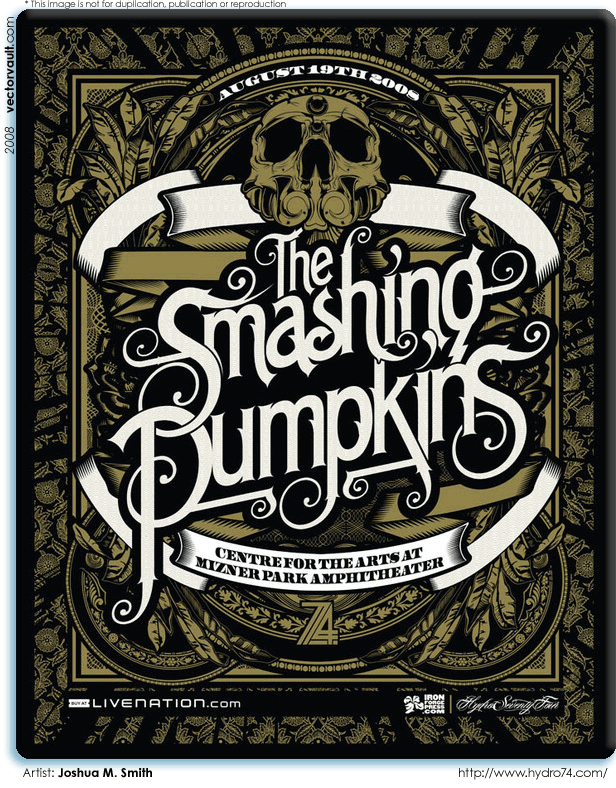 smashing pumpkins concert poster hydro74 vector