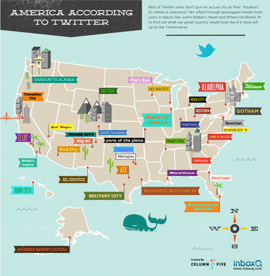 American City Names According To Twitter