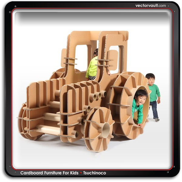 Tsuchinoco cardboard furniture for kids