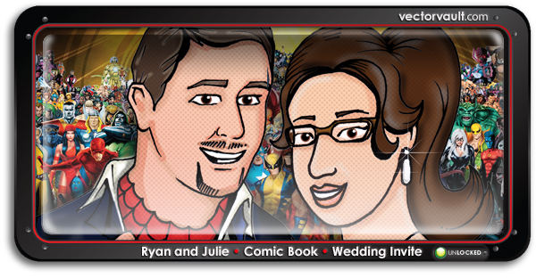 comic book wedding invitation