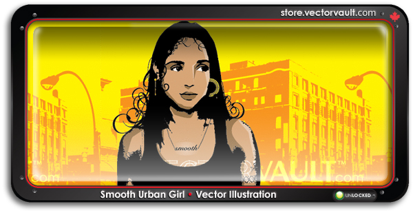 smooth-urban-girl-vector-portrait-no-credits-required--search-buy-vector-art