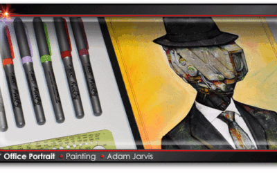 SOLD – “Office Portrait” – Painting by Adam Jarvis