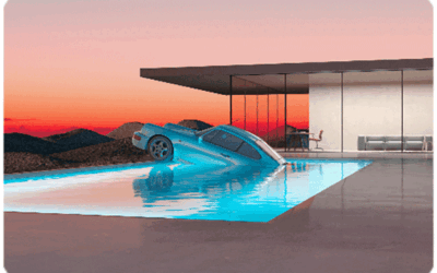 Blue 964 in a pool by Chris Labrooy – SuperRare