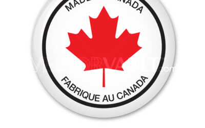 Vector Made in Canada button seal bilingual logo