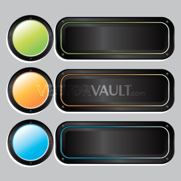 Vector Button and riveted plate trio