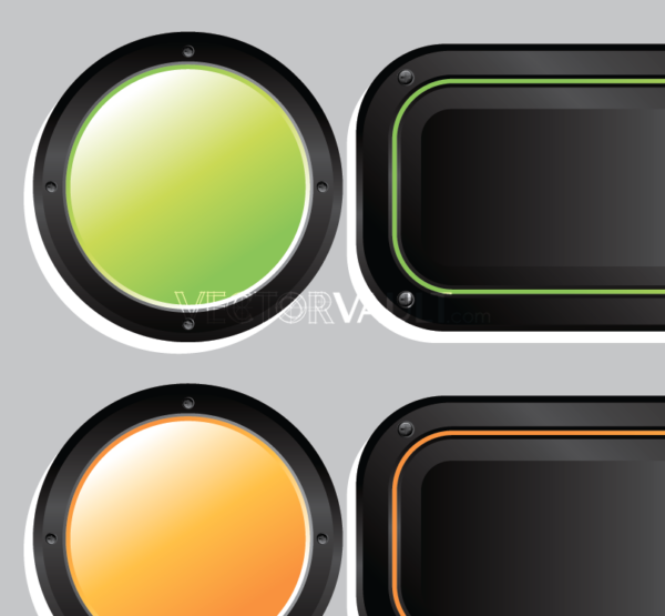 Vector Button and riveted plate trio - Image 2