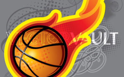 Vector Flaming Basketball logo 